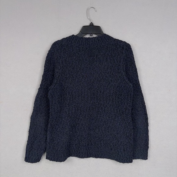 Chicos Sweater Womens 2 Large Blue V Neck Boucle Metallic Knit Pullover Textured - Picture 6 of 12